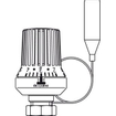Oventrop tête thermostatique Uni XH capteur à distance M30x1.5 cap. 2 m avec position zéro blanc 7503172