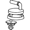 Pressalit charnière univerticale par paire pour 2000/3000/Tivoli 2/Scandinavia/Privile inox 0752698