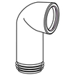 Wisa 303C coude de WC 110mm longueur 180mm avec manchon 90 blanc 0770280
