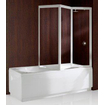 Novellini Aurora pare-baignoire rabattable 3 volets 138x138cm profil blanc et verre transparent 0988271