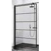 Douche à l'italienne Novellini Kuadra 120 ver.117-120 motif rayures noir mat SW160079