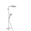 Hansgrohe Raindance 240 PowderRain 1jet showerpipe: m. Ecostat Comfort douchekraan thermostatisch m. Raind. Select S 120 3jet handd. en hoofdd. 1jet brushed black chroom TWEEDEKANS OUT7242