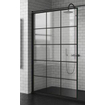 Douche à l'italienne Novellini Kuadra 160 ver.157-160 motif carré noir mat SW160082