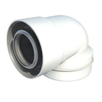 Ubbink UbiFit coude rétrécissant 87° manchon/épingle 60/100 80/125mm concentrique blanc SW85569
