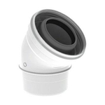 Coude Burgerhout Twinsafe ø60 100mm 45º PP concentrique lisse blanc SW61355