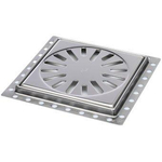 Aquaberg siphon de rénovation avec grille en inox 150x150mm hauteur d''encastrement 10mm 2300002