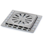 Aquaberg Siphon de rénovation avec grille en inox 10x10cm hauteur d''encastrement 8mm 2300006