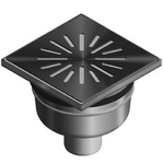 Aquaberg Pièce/surélévation en acier inoxydable avec sortie inférieure 50mm réglable 15x15cm avec garde d'odeurs PPC 50mm 2300041