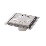 Aquaberg évacuation inox de rénovation avec grille inox incl. deux clapets anti-odeur 150x150mm hauteur d'encastrement 10mm SW63281