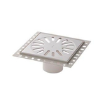 Aquaberg Siphon de rénovation en plastique ABS avec grille en acier inoxydable incl. deux siphons anti-odeurs 146x146mm hauteur d’installation 7mm SW63282