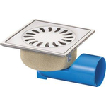 Van den Berg Siphon de sol en inox avec sortie latérale/inférieure 50mm 126x126mm faible hauteur de montage garde d'eau 30mm SW55360