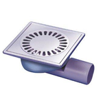 Van den Berg RVS vloerput zij en onderuitlaat 50mm 15x15cm OUTLETSTORE STORE31586