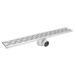 Easy Drain Fixt caniveau de douche plaque simple avec siphon 9,8x90cm sortie latérale 50mm inox 2301027