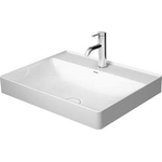 Duravit DuraSquare opzetwastafel zonder overloop 1 kraangat 60x47cm m. afvoerventiel en keramische afdekkap wit SW203932