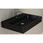 Plieger Kansas wastafel 1 kraangat met overloop 60x46.6cm matzwart SW160109