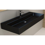 Plieger Kansas wastafel 1 kraangat met overloop 100x46.6cm matzwart SW160115