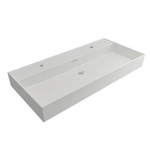 Plieger Kansas wastafel - 100x46.6x12cm - 2 kraangaten - mat wit SW160117