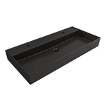 Plieger Kansas Lavabo 100x46.6cm 2 trous de robinet avec trop-plein Noir mat SW160118