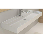 Plieger Kansas lavabo 2 trous de robinet avec trop-plein 120x46,6cm blanc mat SW160120