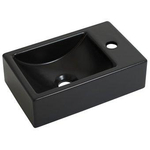 Plieger Houston Lave-mains avec vasque gauche 37x23cm avec trou de robinet droite noir mat SW161792