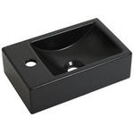 Plieger Houston lave-mains - 37x23x11cm - trou robinet gauche - sans trop-plein - noir mat SW161794