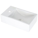 Plieger Houston lavabo compact gauche 37x23cm avec trou de robinetterie à gauche blanc 0276169