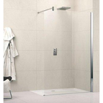 Novellini Lunes paroi de douche à l'italienne H 88 90x195cm avec barre de fixation murale 100cm profil chromé mat et verre transparent LUNESH901B 0335643