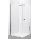 Novellini Young 2.0 FG zijwand 59/61x200cm voor G draaideur en 2GS vouwdeur met chroom mat profiel en helder glas 0336501