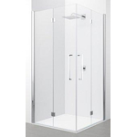 Novellini Yound 2.0 2GS cabine de douche entrée de coin portes pliantes 79/81x200cm chrome mat/ claire 0335830