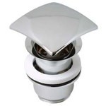 Plieger design afvoerplug vierkant met overloop 5/4 pop up inox 4058010