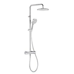 Kludi Freshline colonne de douche avec tête de douche thermostatique ø25cm et douchette à main 3s avec flexible de douche 160cm chrome 0413173