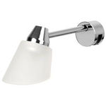 Plieger luminaire d'éclairage avec dispositif de serrage avec verre blanc (abat-jour) rond 12V chrome 4350360