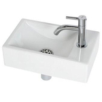 Plieger Austin pack lave-mains – 37 x 23 x 11 cm – céramique blanche – perçage à droite – robinet chromé 4970215