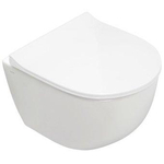 Plieger Zano pack WC avec WC suspendu à fond creux compact rim ex avec fixation cachée 36x49.5cm avec abattant mince avec softclose et lift off blanc SW398364