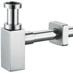Plieger siphon gobelet design carré 5/4 avec tube mural 30cm avec rosace chrome 0520068