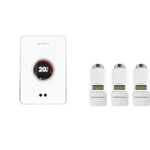 Set Bosch EasyControl avec 1x thermostat d'ambiance intelligent Single et 3x tête de thermostat de radiateur intelligent blanche SW242070