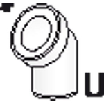 ABU coude de raccordement WC 110mm 45blanc 0770345