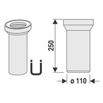 ABU raccord de WC droit 110x250mm blanc 0771066