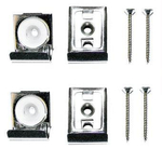 De Beer pinces de miroir (jusqu'à max. 6 kilos) set=4 pièces incl. vis de pince à liège + chevilles chrome SW74555