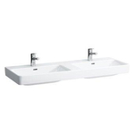 Laufen Pro S Lavabo pour meuble double 130x46x17.5cm avec 2 trous de robinet et trop-plein Blanc 0083327