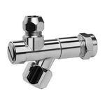 Raminex robinet d'arrêt d'angle chromé avec filtre 12x10mm à compression pour lavabo bidet et réservoir de chasse d'eau kiwa 8915171