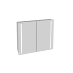 Plieger Mila spiegelkast met 2 deuren en geïntegreerde verticale LED verlichting 80x70x19cm met schakelaar SW203942