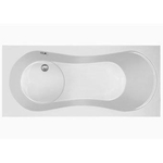 Plieger Space baignoire acrylique avec espace douche intégré 180x80cm 46cm de profondeur avec pieds blanc 0942114