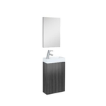 Plieger Senza toiletmeubel met 1 deur met spiegel 40cm met omkeerbare keramische wastafel antraciet SW74739