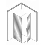 Plieger Panorama Paroi de douche 120cm et porte pivotante 90cm avec barre de renfort murale carrée 100cm et profilé sol chrome 0983763