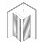 Plieger Panorama douchewand 120cm + vouwdeur 90cm met muursteun vierkant 100cm en vloerprofiel chroom 0983769