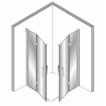 Plieger Panorama porte pliante 90 cm + porte pliante 90 cm avec profil de sol chrome 0983774