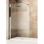 Novellini Giada Douche à l'italienne 80x195cm avec barre de renfort 100cm chrome mat et verre bande satinée 0335596