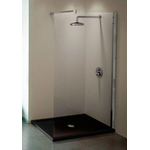 Novellini Kuadra Douche à l'italienne 67/70x200cm avec support mural 100cm chrome et verre clair 0336349
