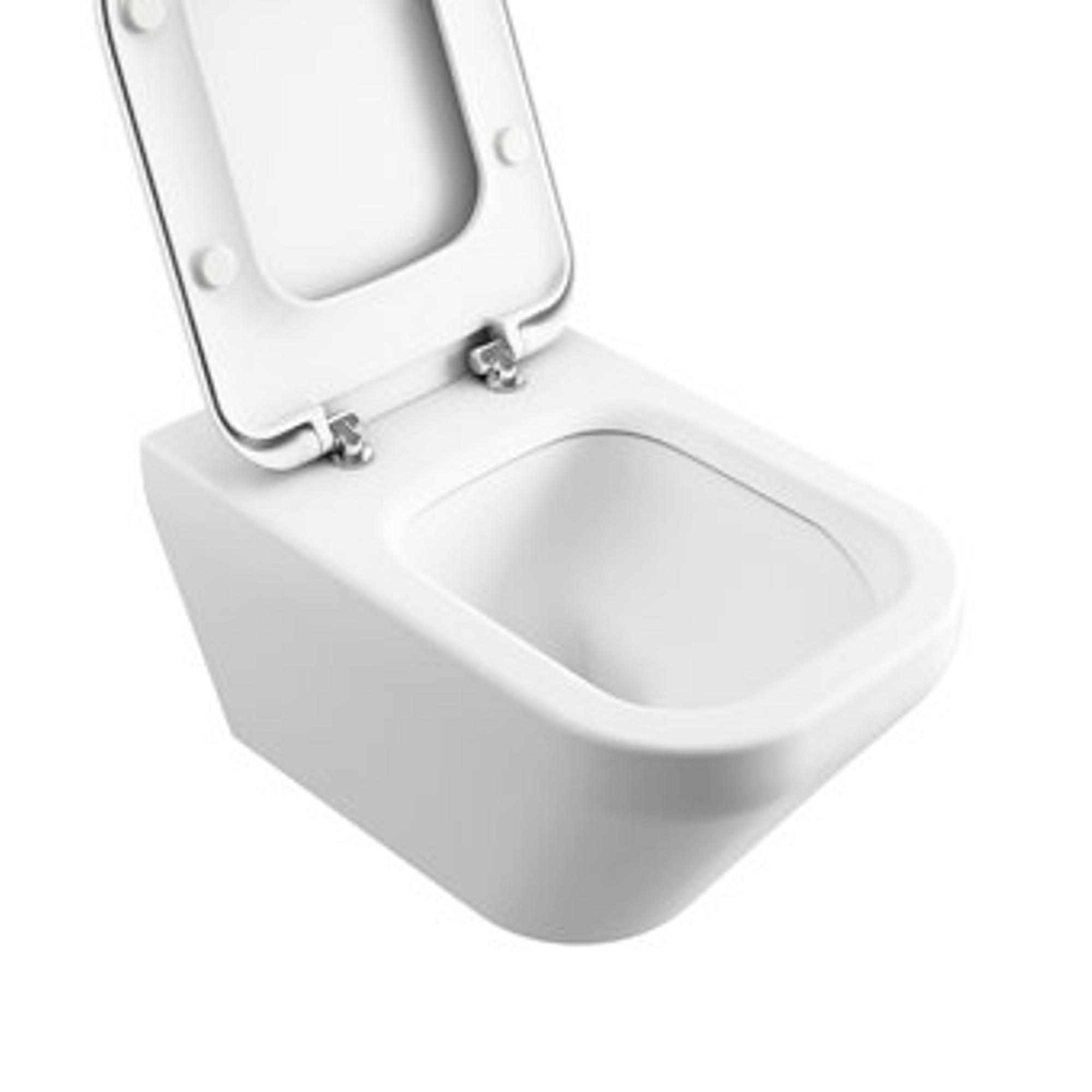 WC suspendu rectangulaire en céramique blanche - Kube